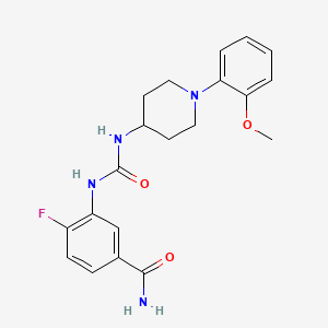 molecular formula C20H23FN4O3 B7542485 4-Fluoro-3-[[1-(2-methoxyphenyl)piperidin-4-yl]carbamoylamino]benzamide 