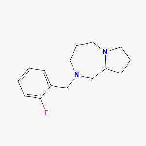 molecular formula C15H21FN2 B7542489 2-(2-fluorobenzyl)octahydro-1H-pyrrolo[1,2-a][1,4]diazepine 