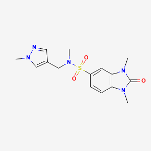 N,1,3-trimethyl-N-[(1-methylpyrazol-4-yl)methyl]-2-oxobenzimidazole-5-sulfonamide