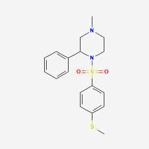 molecular formula C18H22N2O2S2 B7542500 4-Methyl-1-(4-methylsulfanylphenyl)sulfonyl-2-phenylpiperazine 