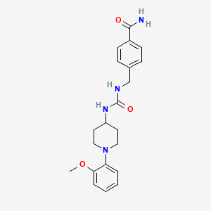 molecular formula C21H26N4O3 B7542530 4-[[[1-(2-Methoxyphenyl)piperidin-4-yl]carbamoylamino]methyl]benzamide 