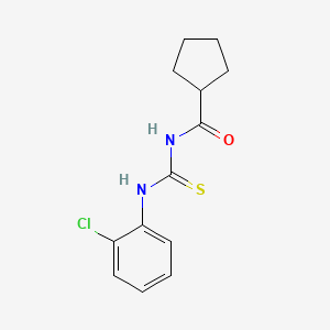 molecular formula C13H15ClN2OS B7542535 N-[(2-chlorophenyl)carbamothioyl]cyclopentanecarboxamide 