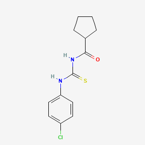 molecular formula C13H15ClN2OS B7542550 N-[(4-chlorophenyl)carbamothioyl]cyclopentanecarboxamide 