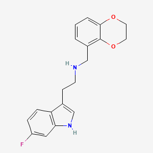 molecular formula C19H19FN2O2 B7542551 N-(2,3-dihydro-1,4-benzodioxin-5-ylmethyl)-2-(6-fluoro-1H-indol-3-yl)ethanamine 