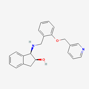 molecular formula C22H22N2O2 B7542559 (1R,2S)-1-[[2-(pyridin-3-ylmethoxy)phenyl]methylamino]-2,3-dihydro-1H-inden-2-ol 