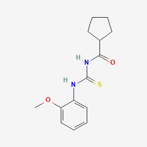 molecular formula C14H18N2O2S B7542566 N-[(2-methoxyphenyl)carbamothioyl]cyclopentanecarboxamide 