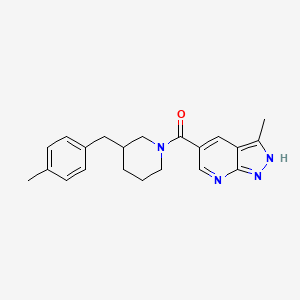 molecular formula C21H24N4O B7542573 [3-[(4-methylphenyl)methyl]piperidin-1-yl]-(3-methyl-2H-pyrazolo[3,4-b]pyridin-5-yl)methanone 
