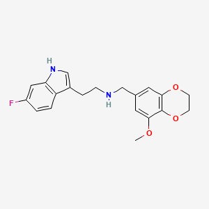 molecular formula C20H21FN2O3 B7542607 2-(6-fluoro-1H-indol-3-yl)-N-[(5-methoxy-2,3-dihydro-1,4-benzodioxin-7-yl)methyl]ethanamine 