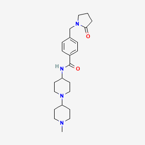molecular formula C23H34N4O2 B7542621 N-[1-(1-methylpiperidin-4-yl)piperidin-4-yl]-4-[(2-oxopyrrolidin-1-yl)methyl]benzamide 