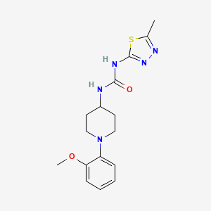 molecular formula C16H21N5O2S B7542663 1-[1-(2-Methoxyphenyl)piperidin-4-yl]-3-(5-methyl-1,3,4-thiadiazol-2-yl)urea 