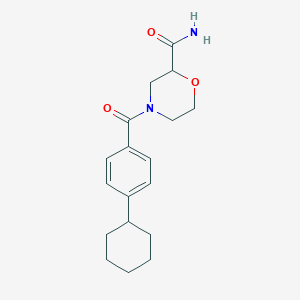 molecular formula C18H24N2O3 B7542738 4-(4-Cyclohexylbenzoyl)morpholine-2-carboxamide 