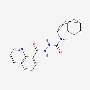 molecular formula C21H24N4O2 B7542753 N'-(quinoline-8-carbonyl)-4-azatricyclo[4.3.1.13,8]undecane-4-carbohydrazide 