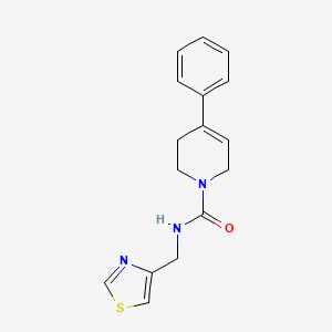molecular formula C16H17N3OS B7542758 4-phenyl-N-(1,3-thiazol-4-ylmethyl)-3,6-dihydro-2H-pyridine-1-carboxamide 