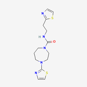 4-(1,3-thiazol-2-yl)-N-[2-(1,3-thiazol-2-yl)ethyl]-1,4-diazepane-1-carboxamide