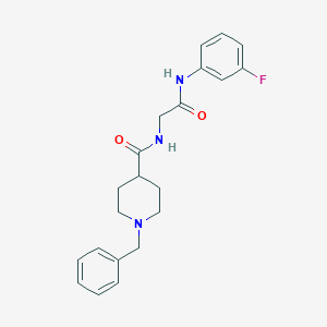 molecular formula C21H24FN3O2 B7542777 1-benzyl-N-[2-(3-fluoroanilino)-2-oxoethyl]piperidine-4-carboxamide 