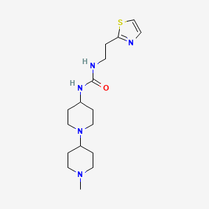 molecular formula C17H29N5OS B7542779 1-[1-(1-Methylpiperidin-4-yl)piperidin-4-yl]-3-[2-(1,3-thiazol-2-yl)ethyl]urea 