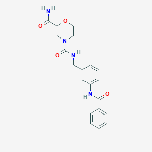 molecular formula C21H24N4O4 B7542785 4-N-[[3-[(4-methylbenzoyl)amino]phenyl]methyl]morpholine-2,4-dicarboxamide 