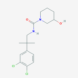 molecular formula C16H22Cl2N2O2 B7542858 N-[2-(3,4-dichlorophenyl)-2-methylpropyl]-3-hydroxypiperidine-1-carboxamide 