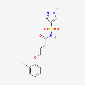 molecular formula C14H16ClN3O4S B7542870 4-(2-chlorophenoxy)-N-(1-methylpyrazol-4-yl)sulfonylbutanamide 