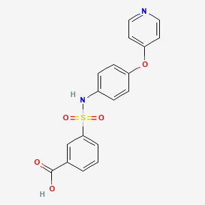 molecular formula C18H14N2O5S B7542878 3-[(4-Pyridin-4-yloxyphenyl)sulfamoyl]benzoic acid 