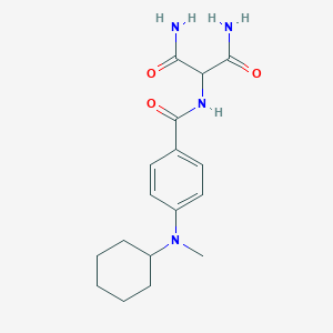 molecular formula C17H24N4O3 B7542890 2-[[4-[Cyclohexyl(methyl)amino]benzoyl]amino]propanediamide 