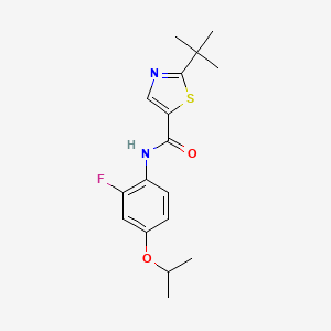 molecular formula C17H21FN2O2S B7542975 2-tert-butyl-N-(2-fluoro-4-propan-2-yloxyphenyl)-1,3-thiazole-5-carboxamide 