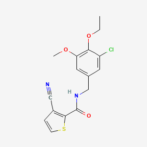 N-[(3-chloro-4-ethoxy-5-methoxyphenyl)methyl]-3-cyanothiophene-2-carboxamide