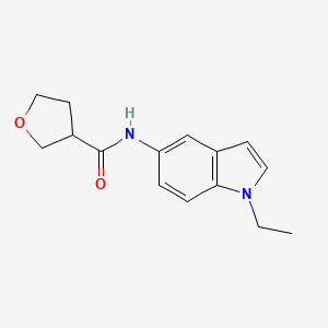 molecular formula C15H18N2O2 B7542996 N-(1-ethylindol-5-yl)oxolane-3-carboxamide 