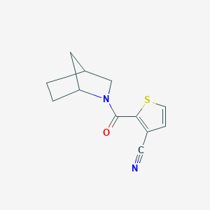 molecular formula C12H12N2OS B7543000 2-(2-Azabicyclo[2.2.1]heptane-2-carbonyl)thiophene-3-carbonitrile 