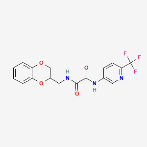 molecular formula C17H14F3N3O4 B7543007 N-(2,3-dihydro-1,4-benzodioxin-2-ylmethyl)-N'-[6-(trifluoromethyl)pyridin-3-yl]ethanediamide 
