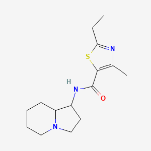 molecular formula C15H23N3OS B7543017 N-(1,2,3,5,6,7,8,8a-octahydroindolizin-1-yl)-2-ethyl-4-methyl-1,3-thiazole-5-carboxamide 