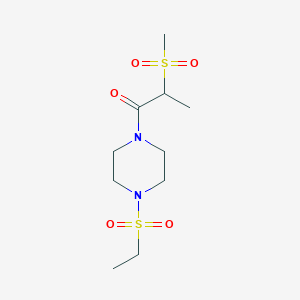 molecular formula C10H20N2O5S2 B7543020 1-(4-Ethylsulfonylpiperazin-1-yl)-2-methylsulfonylpropan-1-one 