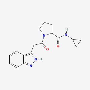 molecular formula C17H20N4O2 B7543026 N-cyclopropyl-1-[2-(2H-indazol-3-yl)acetyl]pyrrolidine-2-carboxamide 