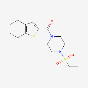 molecular formula C15H22N2O3S2 B7543047 (4-Ethylsulfonylpiperazin-1-yl)-(4,5,6,7-tetrahydro-1-benzothiophen-2-yl)methanone 