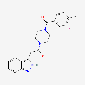 molecular formula C21H21FN4O2 B7543055 1-[4-(3-fluoro-4-methylbenzoyl)piperazin-1-yl]-2-(2H-indazol-3-yl)ethanone 