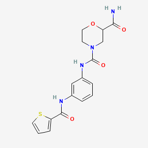molecular formula C17H18N4O4S B7543065 4-N-[3-(thiophene-2-carbonylamino)phenyl]morpholine-2,4-dicarboxamide 