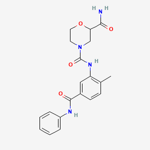molecular formula C20H22N4O4 B7543067 4-N-[2-methyl-5-(phenylcarbamoyl)phenyl]morpholine-2,4-dicarboxamide 