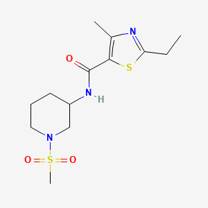 molecular formula C13H21N3O3S2 B7543076 2-ethyl-4-methyl-N-(1-methylsulfonylpiperidin-3-yl)-1,3-thiazole-5-carboxamide 