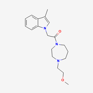 molecular formula C19H27N3O2 B7543084 1-[4-(2-Methoxyethyl)-1,4-diazepan-1-yl]-2-(3-methylindol-1-yl)ethanone 