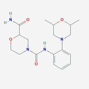 4-N-[2-(2,6-dimethylmorpholin-4-yl)phenyl]morpholine-2,4-dicarboxamide