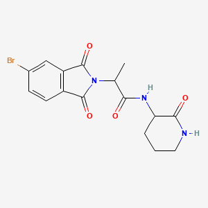 molecular formula C16H16BrN3O4 B7543098 2-(5-bromo-1,3-dioxoisoindol-2-yl)-N-(2-oxopiperidin-3-yl)propanamide 