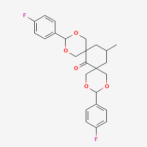 molecular formula C25H26F2O5 B7543099 3,11-Bis(4-fluorophenyl)-15-methyl-2,4,10,12-tetraoxadispiro[5.1.58.36]hexadecan-7-one 