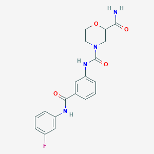 molecular formula C19H19FN4O4 B7543106 4-N-[3-[(3-fluorophenyl)carbamoyl]phenyl]morpholine-2,4-dicarboxamide 
