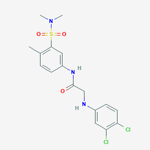 molecular formula C17H19Cl2N3O3S B7543126 2-(3,4-dichloroanilino)-N-[3-(dimethylsulfamoyl)-4-methylphenyl]acetamide 