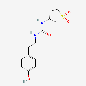 molecular formula C13H18N2O4S B7543129 1-(1,1-Dioxothiolan-3-yl)-3-[2-(4-hydroxyphenyl)ethyl]urea 