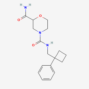 molecular formula C17H23N3O3 B7543142 4-N-[(1-phenylcyclobutyl)methyl]morpholine-2,4-dicarboxamide 