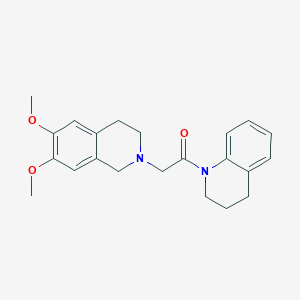 molecular formula C22H26N2O3 B7543152 1-(3,4-dihydroquinolin-1(2H)-yl)-2-(6,7-dimethoxy-3,4-dihydroisoquinolin-2(1H)-yl)ethanone 