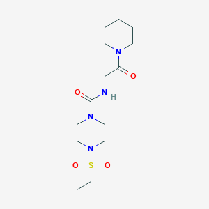 molecular formula C14H26N4O4S B7543158 4-ethylsulfonyl-N-(2-oxo-2-piperidin-1-ylethyl)piperazine-1-carboxamide 