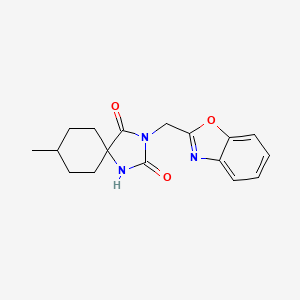 molecular formula C17H19N3O3 B7543168 3-(1,3-Benzoxazol-2-ylmethyl)-8-methyl-1,3-diazaspiro[4.5]decane-2,4-dione 