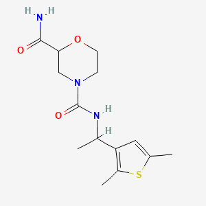molecular formula C14H21N3O3S B7543177 4-N-[1-(2,5-dimethylthiophen-3-yl)ethyl]morpholine-2,4-dicarboxamide 